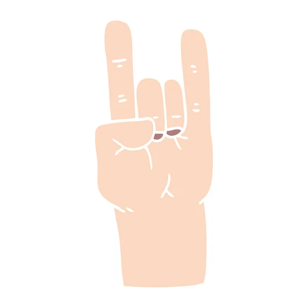 Cartoon Doodle Rock Muziek Hand — Stockvector