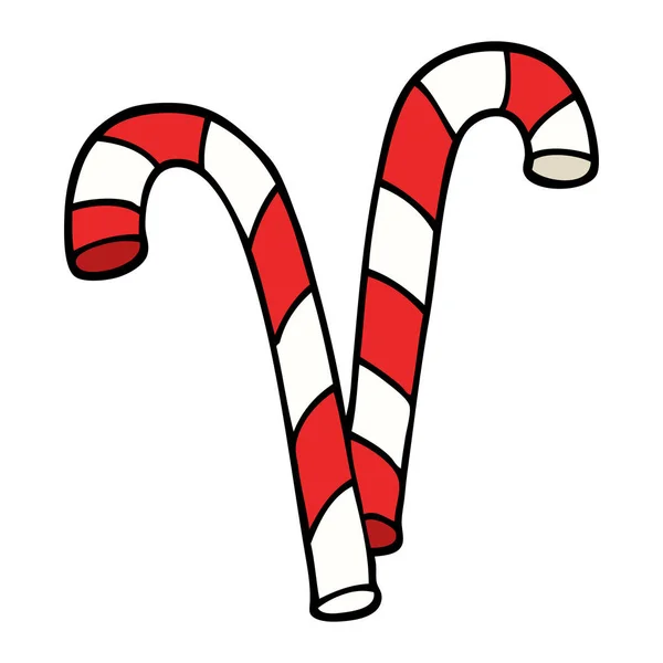 Cartoon Doodle Weihnachtsbonbons Zuckerrohr — Stockvektor
