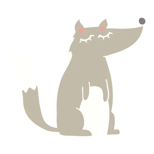 平板彩色动画片狼 — 图库矢量图片