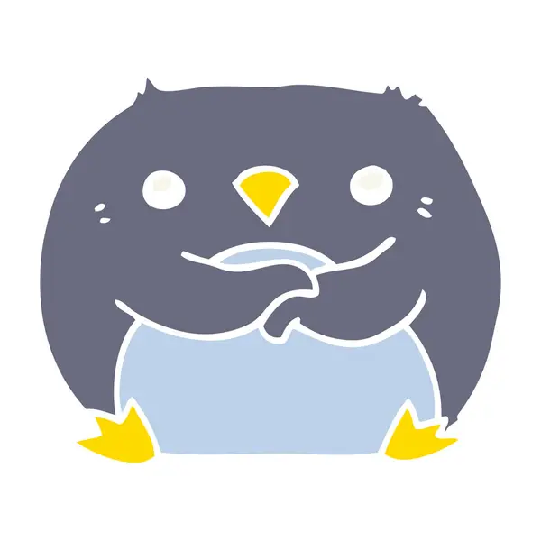 Szalagkábel Színes Stílus Karikatúra Pingvin — Stock Vector