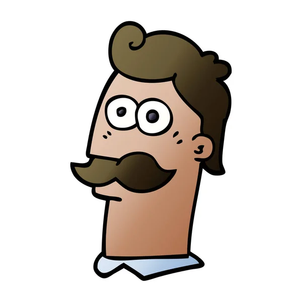 Zeichentrick Doodle Mann Mit Schnurrbart — Stockvektor