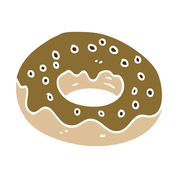 Dibujos Animados Doodle Chocolate Donut — Vector de stock