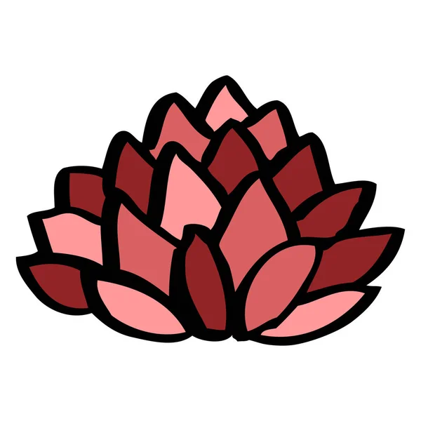 Cartoon Doodle Flowering Lotus — Stock Vector