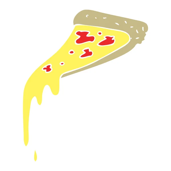 Egale Kleur Illustratie Voor Pizza Slice — Stockvector