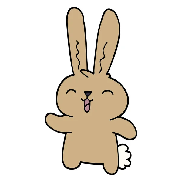 Dessin Animé Doodle Lapin Joyeux — Image vectorielle