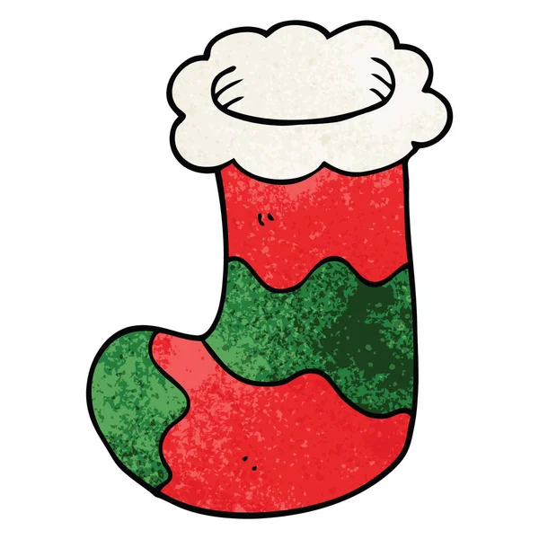 Cartoon Doodle Christmas Stocking — Stockvector