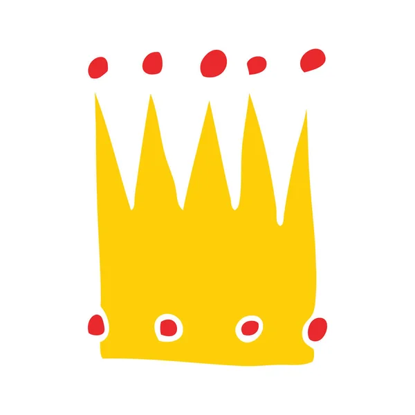 Flache Farbe Stil Cartoon Einfache Krone — Stockvektor