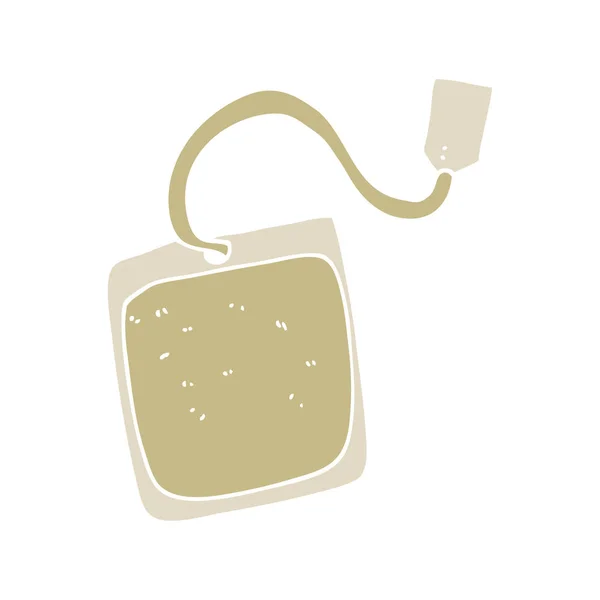 Flat Color Style Cartoon Tea Bag — Stock Vector