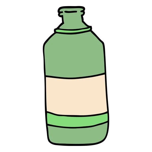 Cartoon Doodle Alte Grüne Flasche — Stockvektor