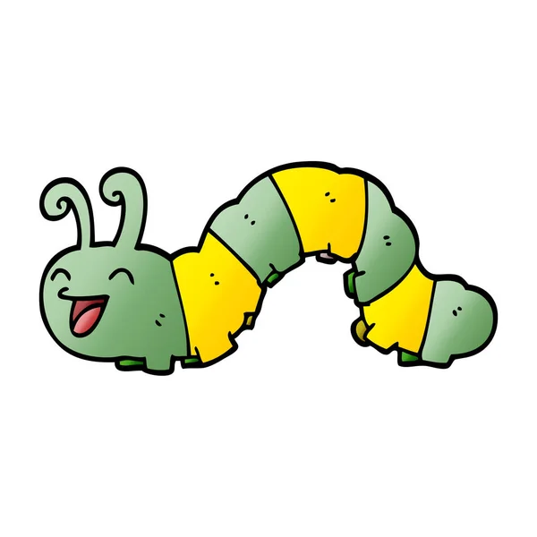 Cartoon Doodle Lachen Caterpillar — Stockvector