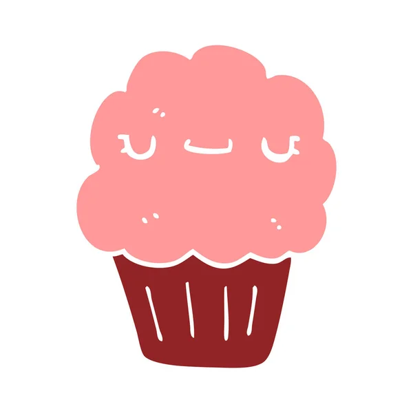 Muffin Desenho Animado Estilo Cor Plana —  Vetores de Stock