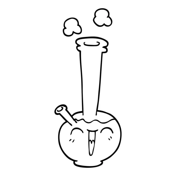 Linienzeichnung Cartoon Bong — Stockvektor