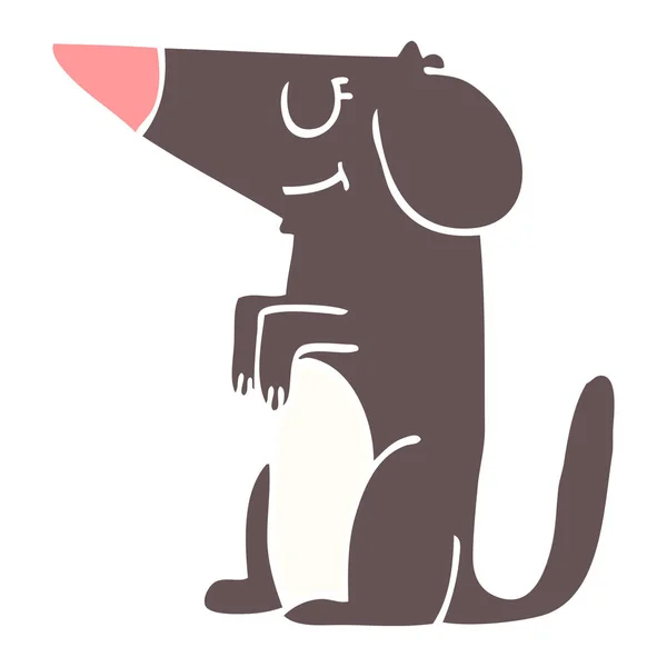 Desenho Animado Doodle Cão Bem Comportado — Vetor de Stock