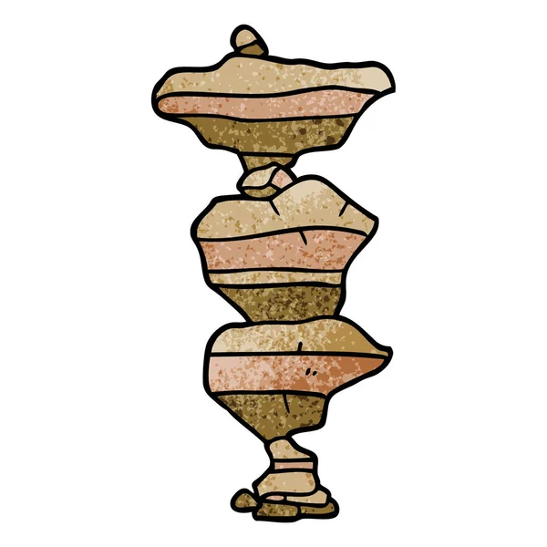 Doodle Desenhos Animados Pedras Empilhadas — Vetor de Stock