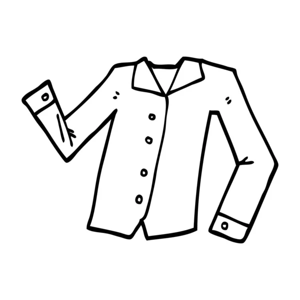 Line Drawing Cartoon Work Shirt — Stock Vector