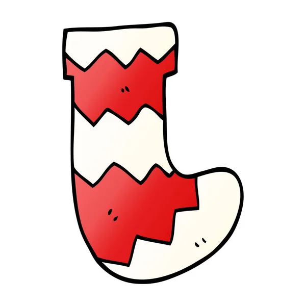 Cartoon Doodle Christmas Stocking — Stockvector