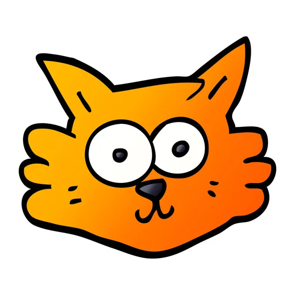 Desenho Animado Doodle Cara Gato — Vetor de Stock