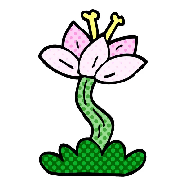 Dibujos Animados Doodle Lilly Flower — Vector de stock