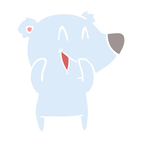 Γελώντας Αρκούδα Επίπεδη Χρώμα Στυλ Καρτούν — Διανυσματικό Αρχείο