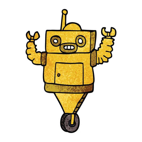 Robot Dibujos Animados Doodle Sobre Fondo Blanco — Archivo Imágenes Vectoriales