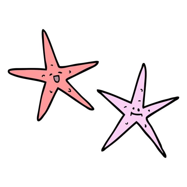 Dibujos Animados Garabato Estrella Mar — Vector de stock