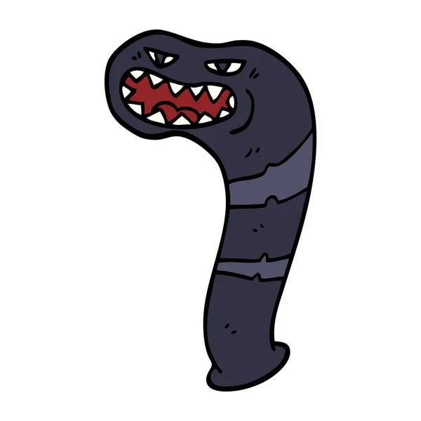 Desenho Animado Doodle Monstro Sanguessuga —  Vetores de Stock
