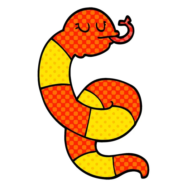 Dibujos Animados Garabato Serpiente Venenosa — Vector de stock