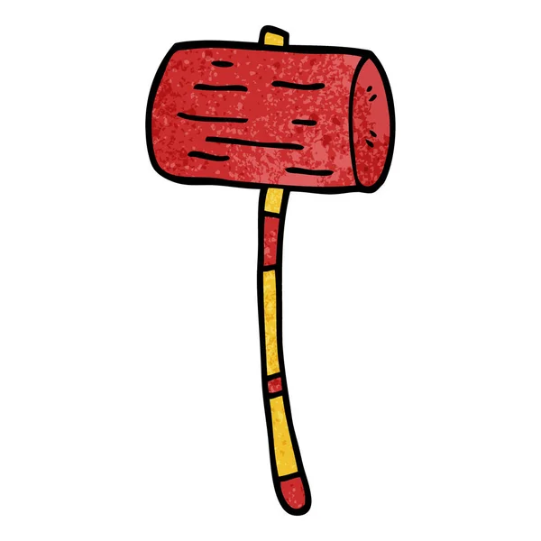 Cartoon Doodle Mallet White Background — Stock Vector