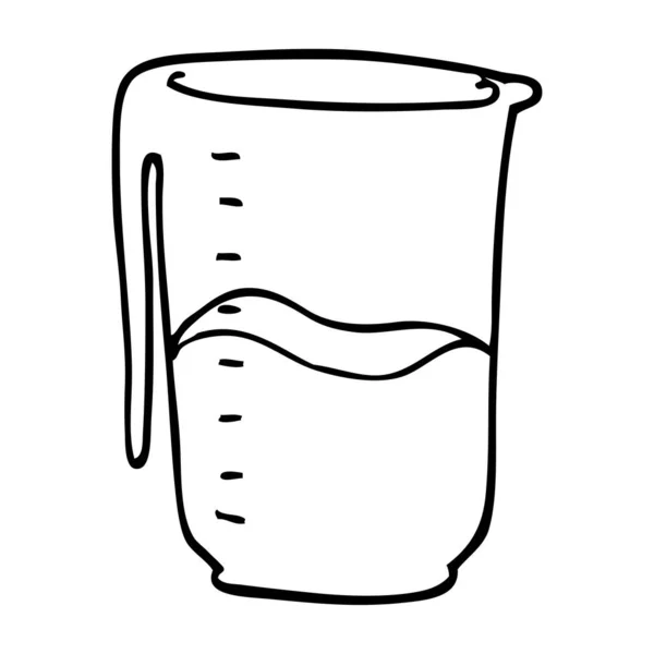 Line Drawing Cartoon Jug — Stock Vector