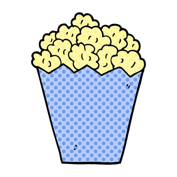 Cartoon Doodle Popcorn Sfondo Bianco — Vettoriale Stock