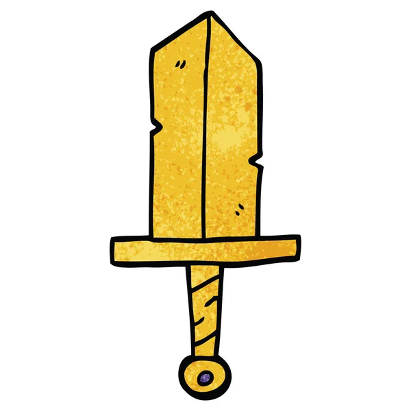 Cartoon Doodle Golden Dagger — Stock vektor