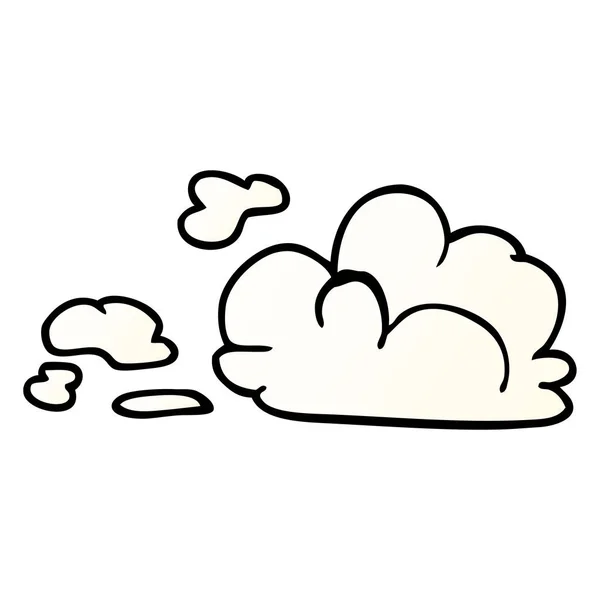 Fumetto Doodle Soffici Nuvole Bianche — Vettoriale Stock
