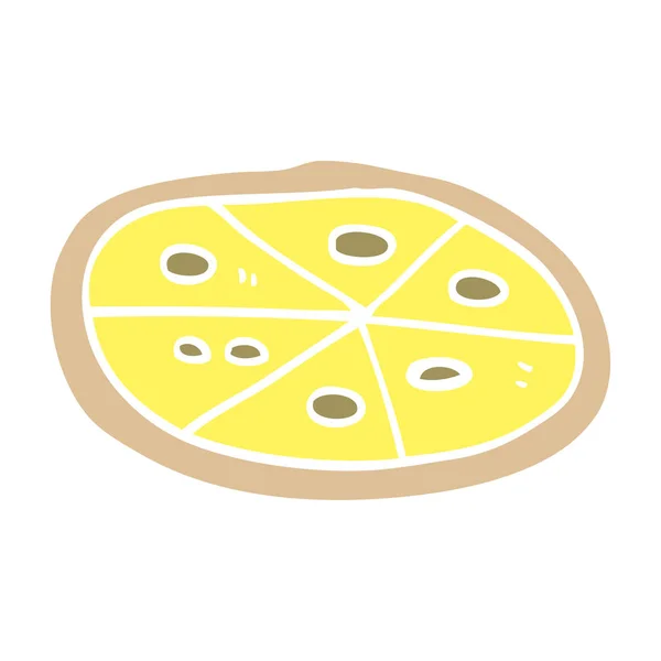 Cartoon Doodle Pizza Fundo Branco — Vetor de Stock