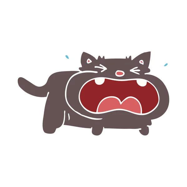 Desenho Animado Doodle Gordura Gato —  Vetores de Stock