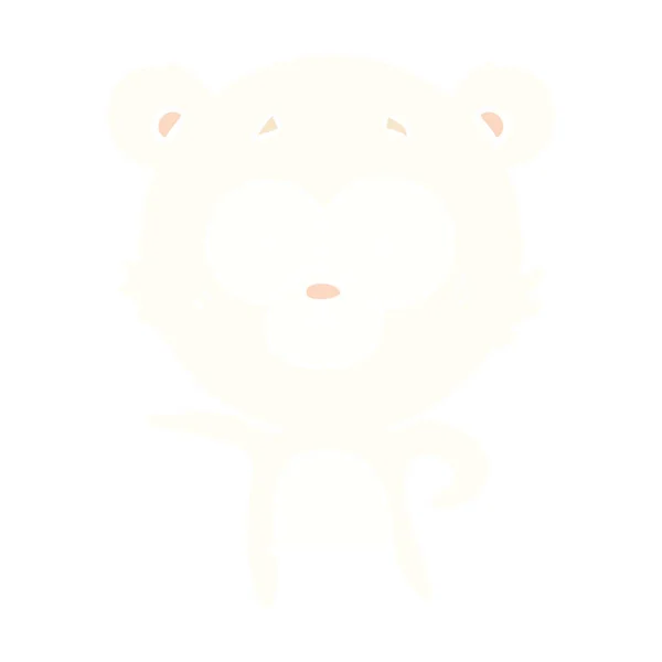Здивований Полярний Ведмідь Плоский Колір Мультфільм — стоковий вектор