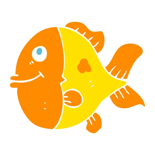 Плоская Цветная Иллюстрация Рыбы — стоковый вектор