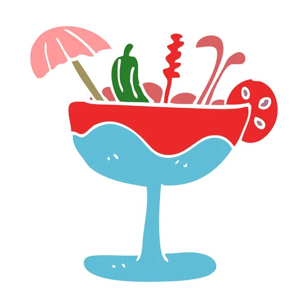 Cartoon Doodle Tropische Cocktail — Stockvector