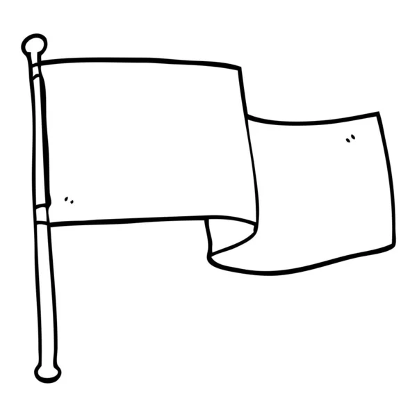 Rysowanie Linii Kreskówka Biała Flaga Macha — Wektor stockowy