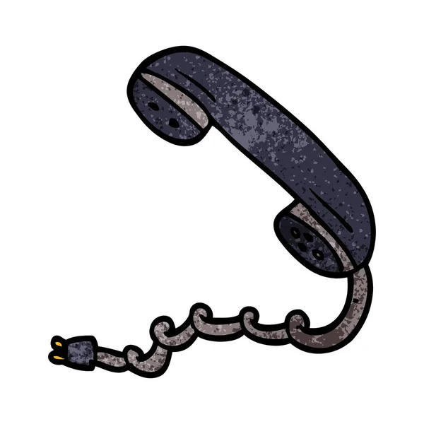 Γελοιογραφία Doodle Τηλεφωνικό Μικροτηλέφωνο — Διανυσματικό Αρχείο