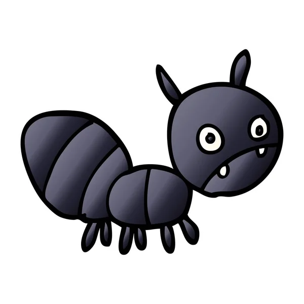 Çizgi Film Doodle Endişeli Karınca — Stok Vektör
