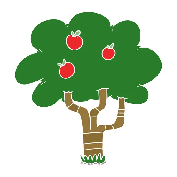 纯色风格动画片苹果树 — 图库矢量图片