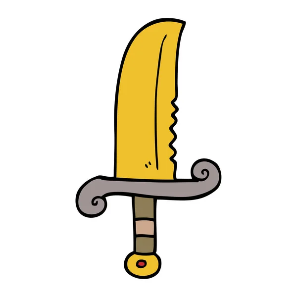 Kreskówka Doodle Jeweled Miecz — Wektor stockowy