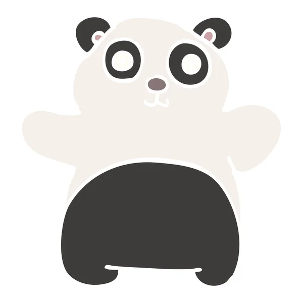 Dessin Animé Gribouille Heureux Panda — Image vectorielle