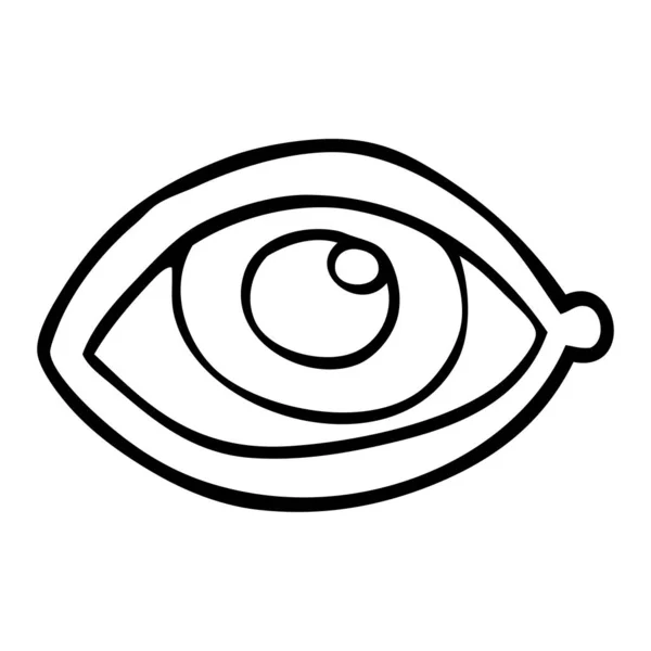 Lijntekening Cartoon Menselijk Oog — Stockvector