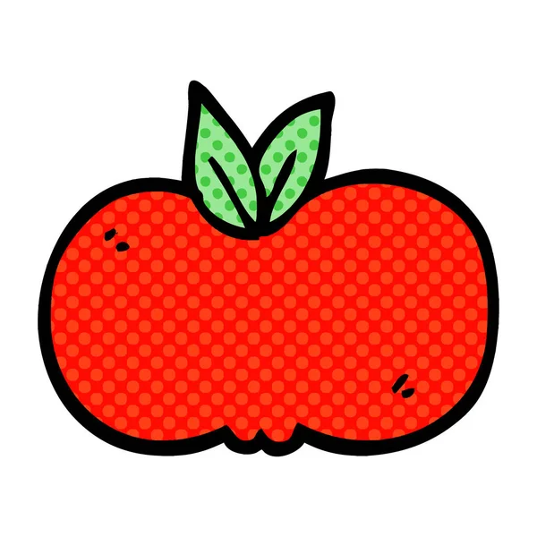 Dessin Animé Doodle Pomme Sur Fond Blanc — Image vectorielle