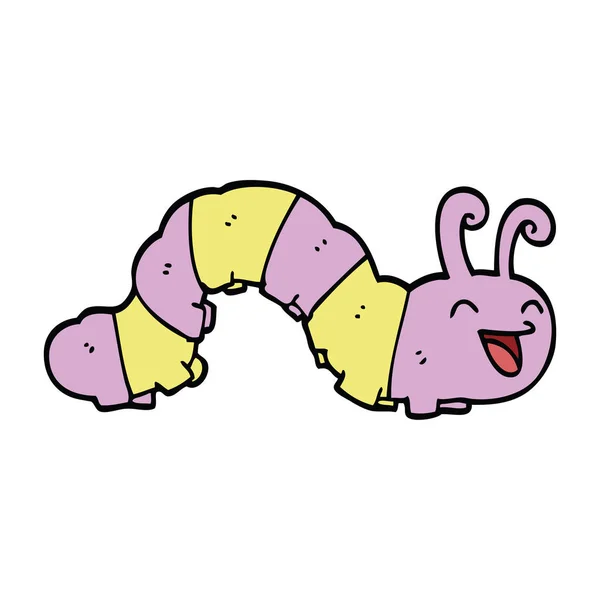 Schattige Cartoon Doodle Caterpillar — Stockvector