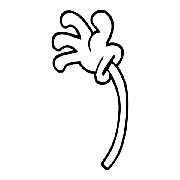 Linha Desenho Desenhos Animados Mão Gestos — Vetor de Stock