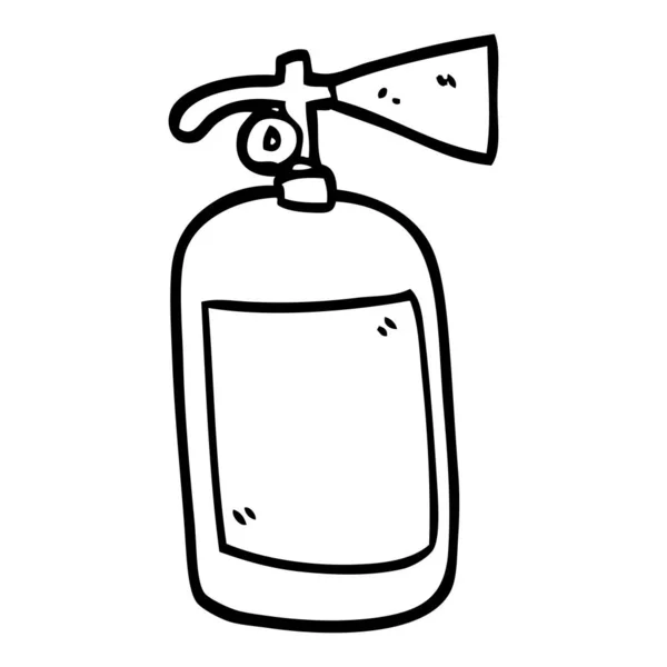 Línea Dibujo Dibujos Animados Extintor Incendios — Archivo Imágenes Vectoriales