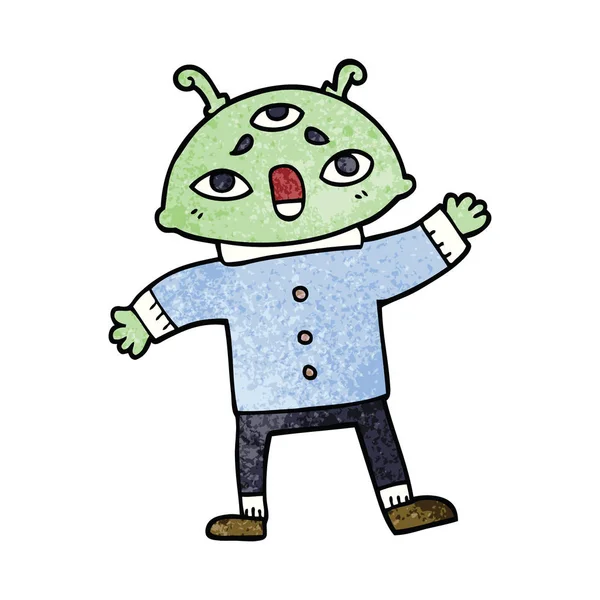 çizgi film doodle uzaylı uzay adamı