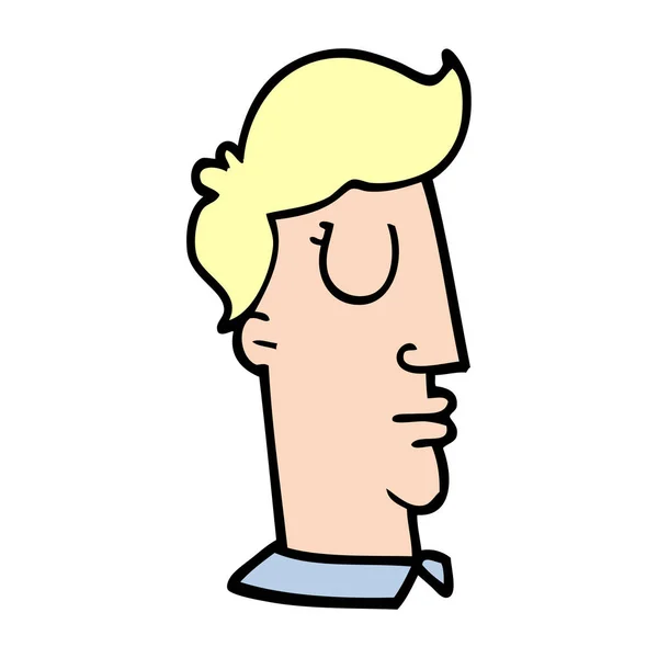 Zeichentrick Doodle Menschlicher Kopf — Stockvektor